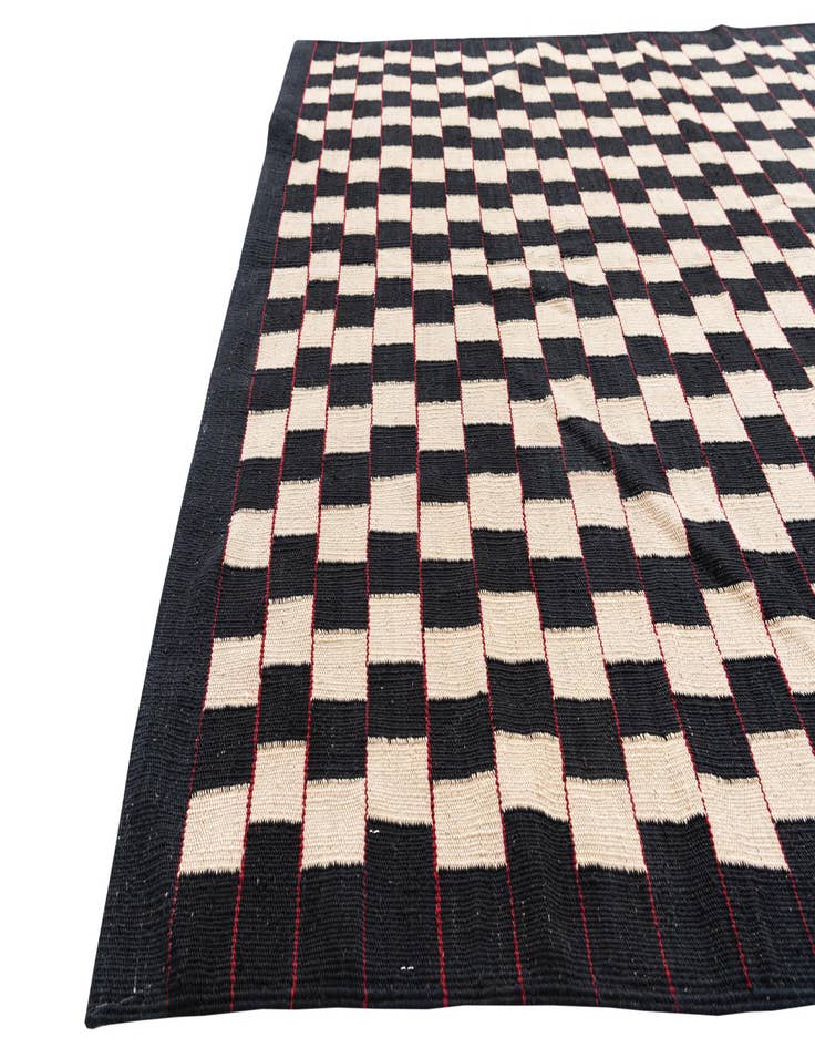Detail image of  4' 10 x 6' 5  Hand Woven Kilim Modern Wool Rug