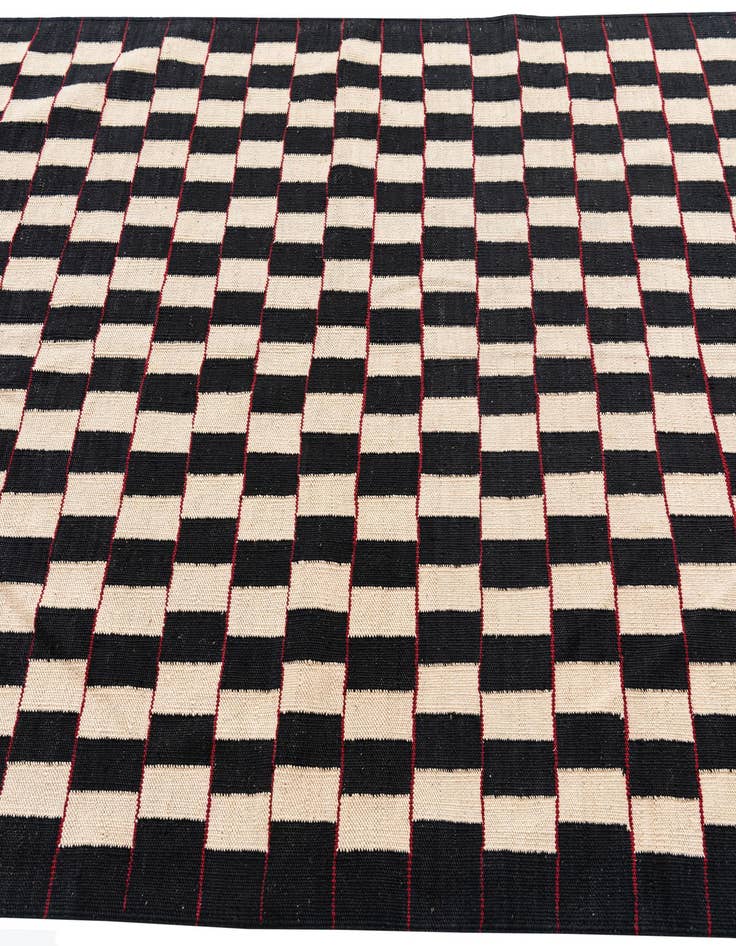 Detail image of  4' 10 x 6' 5  Hand Woven Kilim Modern Wool Rug