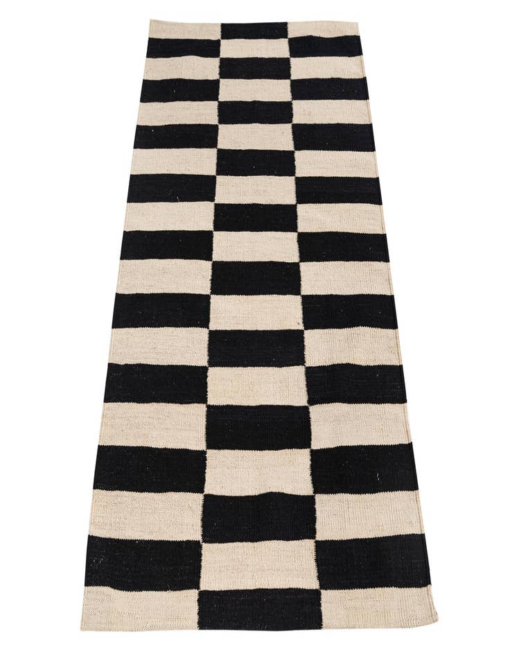 Detail image of  2' 8 x 4'  Hand Woven Kilim Modern Wool Rug