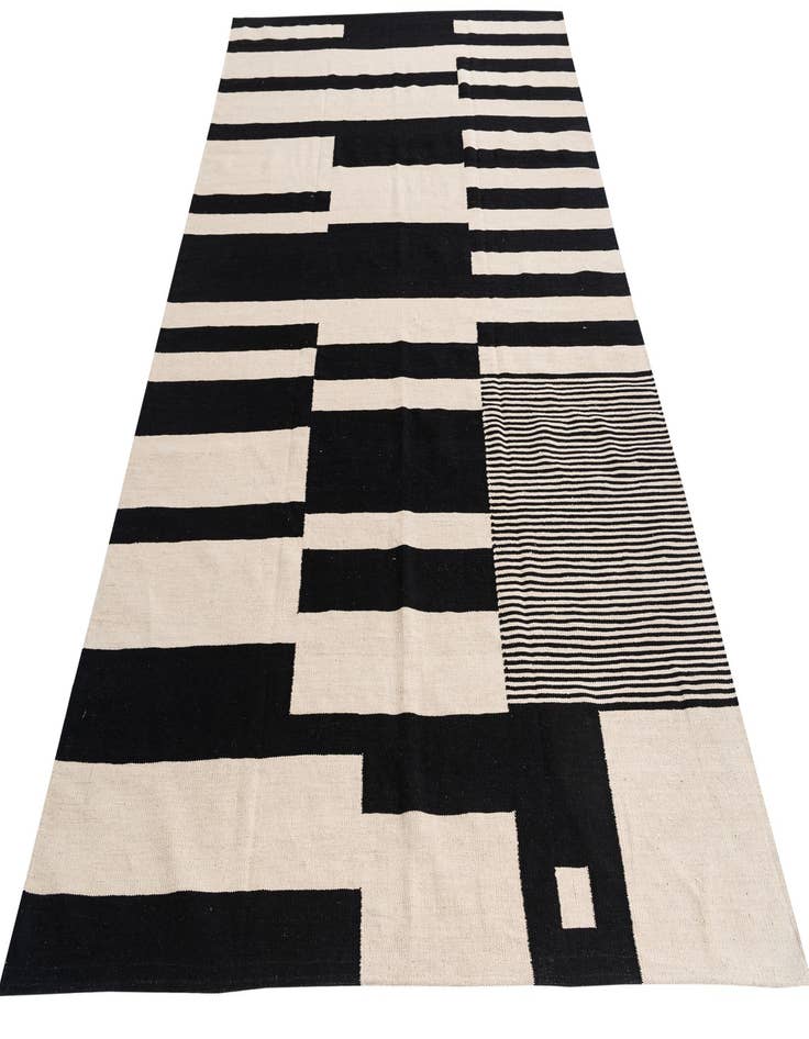 Detail image of  6' 7 x 9' 10  Hand Woven Kilim Modern Wool Rug