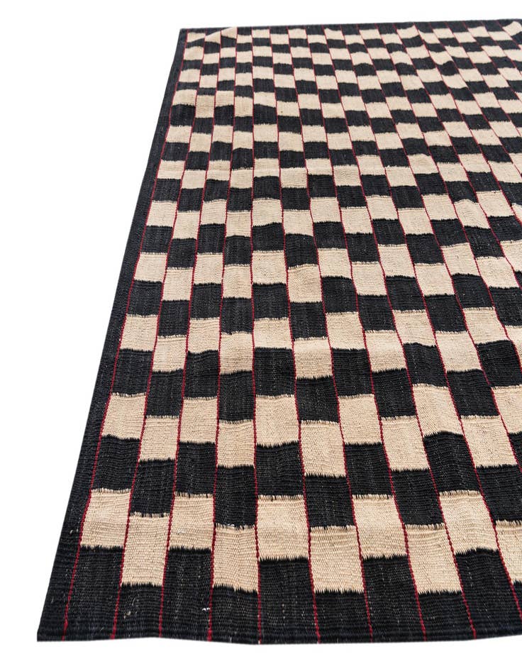 Detail image of  5' x 6' 3  Hand Woven Kilim Modern Wool Rug