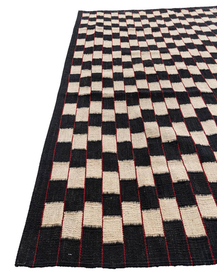 Detail image of  5' 1 x 6' 2  Hand Woven Kilim Modern Wool Rug