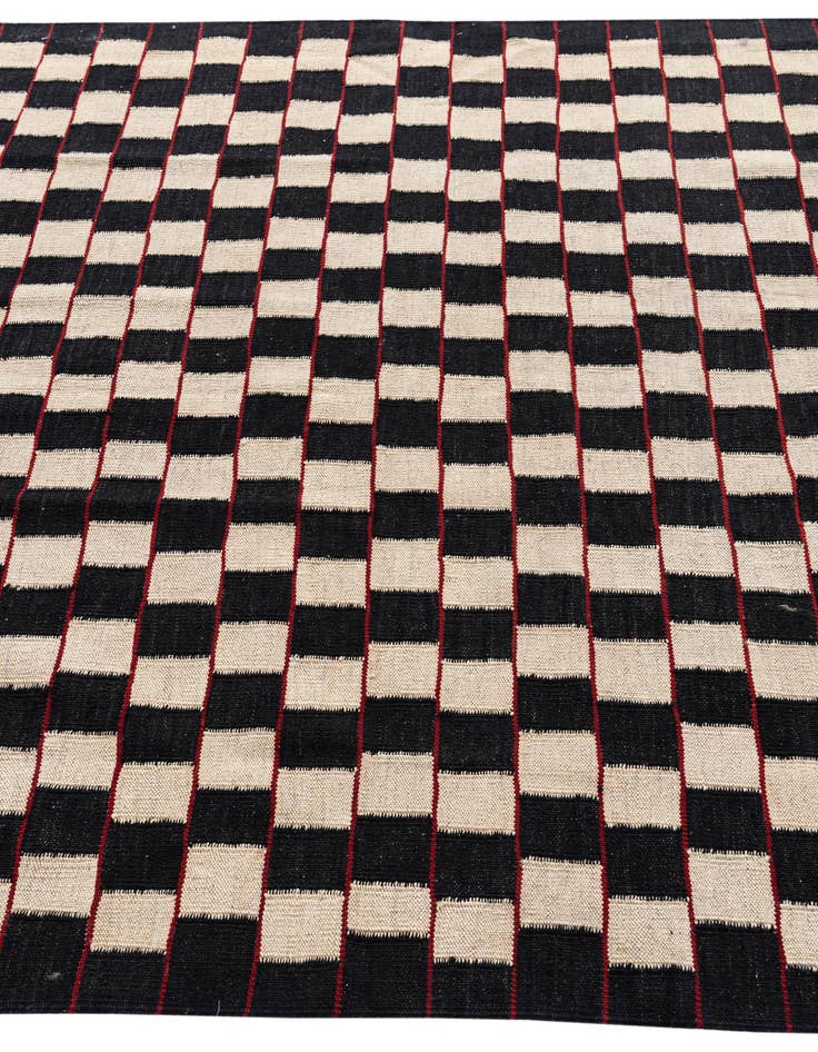 Detail image of  5' 1 x 6' 2  Hand Woven Kilim Modern Wool Rug