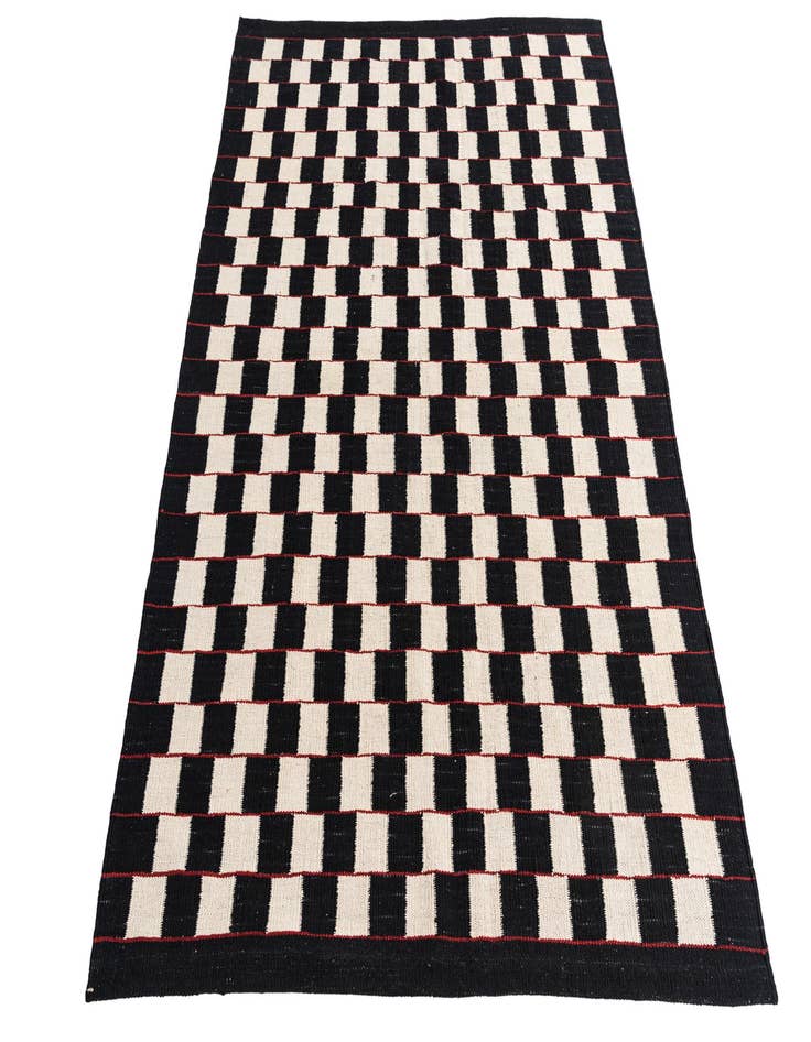 Detail image of  4' 5 x 6'  Hand Woven Kilim Modern Wool Rug