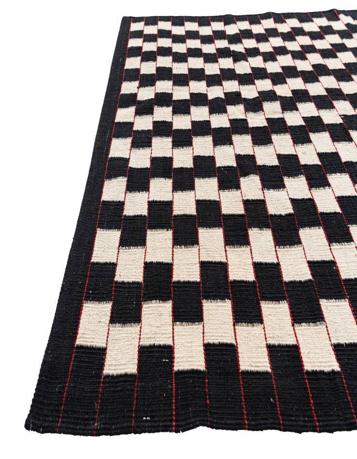 Detail image of  4' 5 x 6'  Hand Woven Kilim Modern Wool Rug