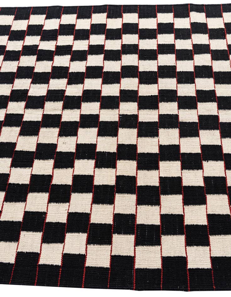Detail image of  4' 5 x 6'  Hand Woven Kilim Modern Wool Rug