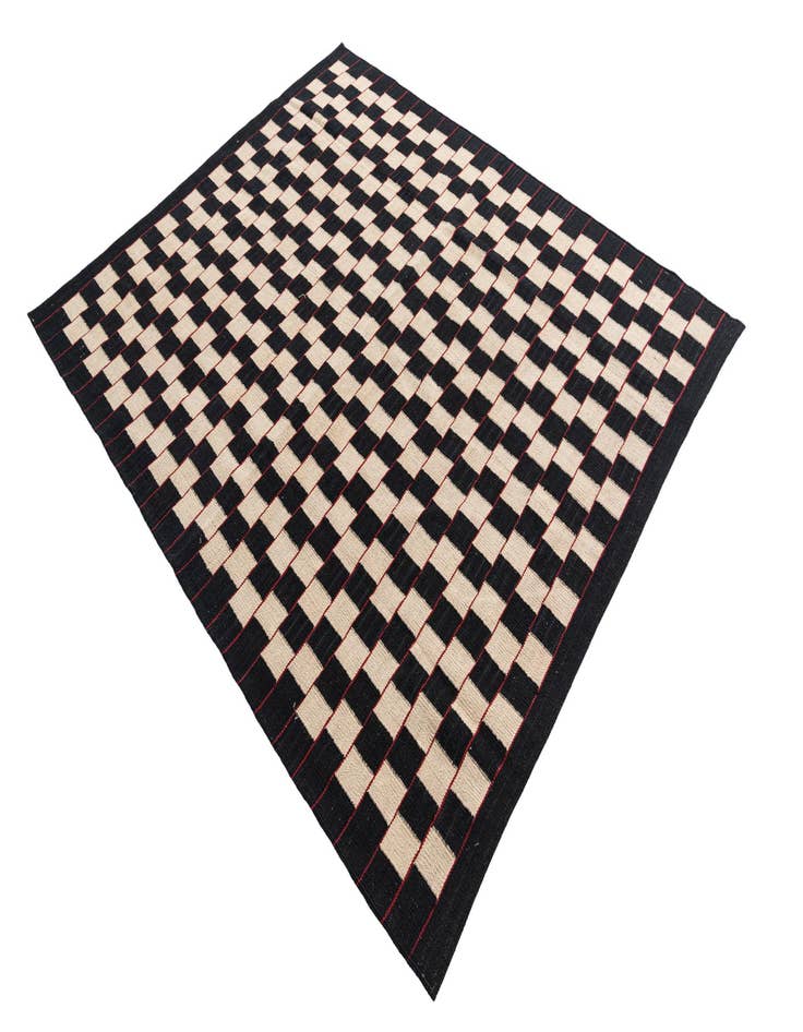 Detail image of  5' 2 x 6' 3  Hand Woven Kilim Modern Wool Rug