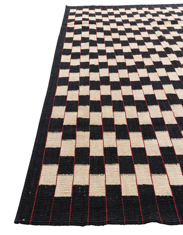 Detail image of  5' 2 x 6' 3  Hand Woven Kilim Modern Wool Rug