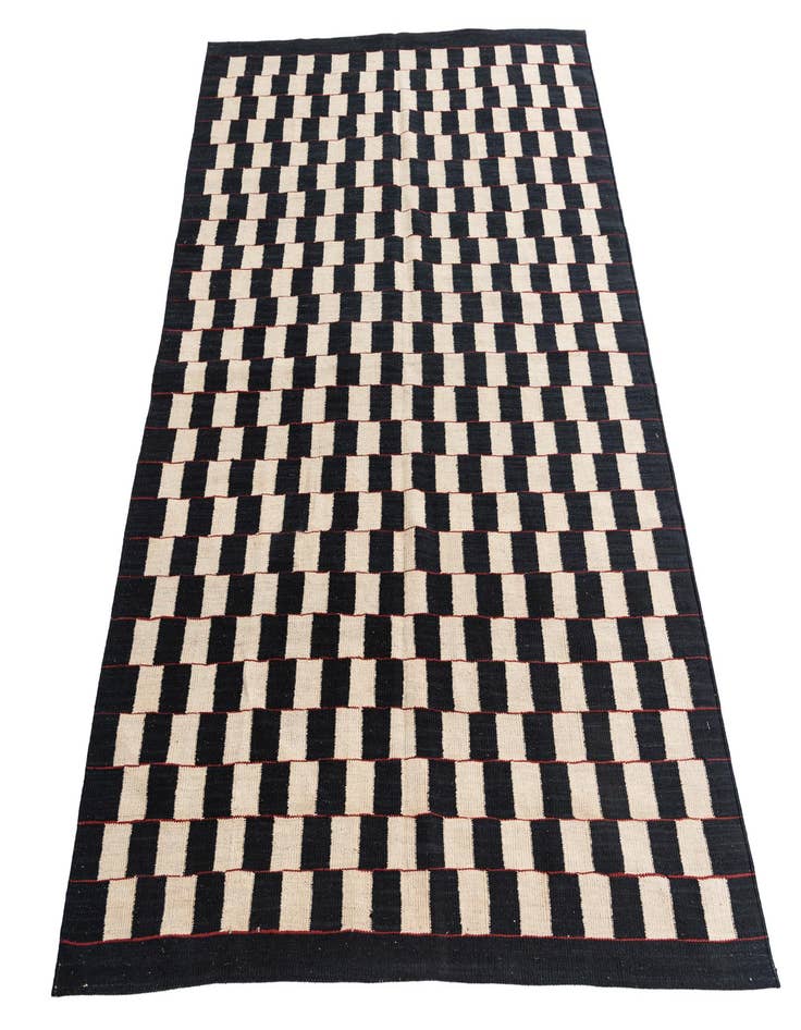 Detail image of  5' x 6' 3  Hand Woven Kilim Modern Wool Rug