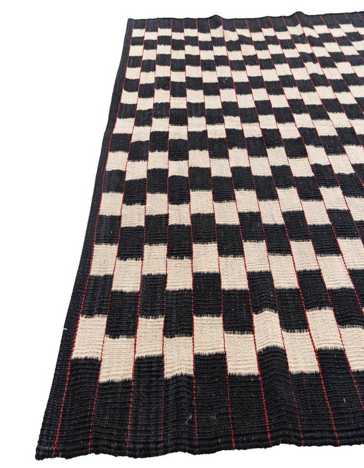 Detail image of  4' 3 x 5' 7  Hand Woven Kilim Modern Wool Rug
