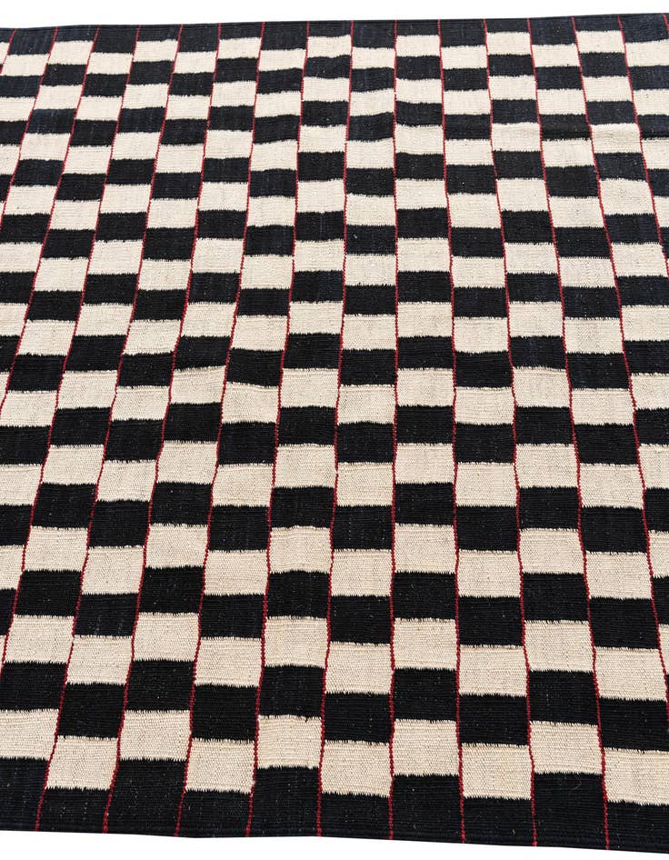 Detail image of  4' 10 x 6' 4  Hand Woven Kilim Modern Wool Rug