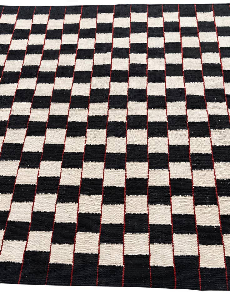 Detail image of  4' 5 x 6'  Hand Woven Kilim Modern Wool Rug