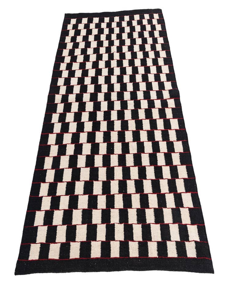 Detail image of  4' 5 x 5' 10  Hand Woven Kilim Modern Wool Rug