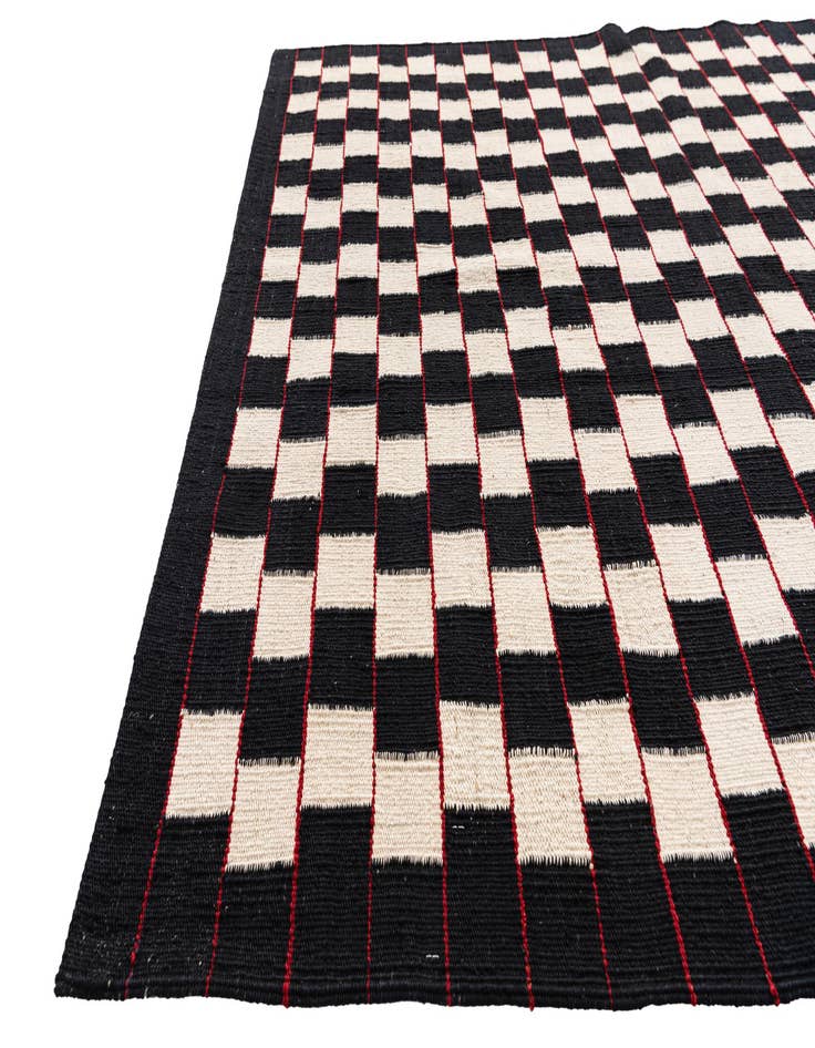 Detail image of  4' 5 x 5' 10  Hand Woven Kilim Modern Wool Rug