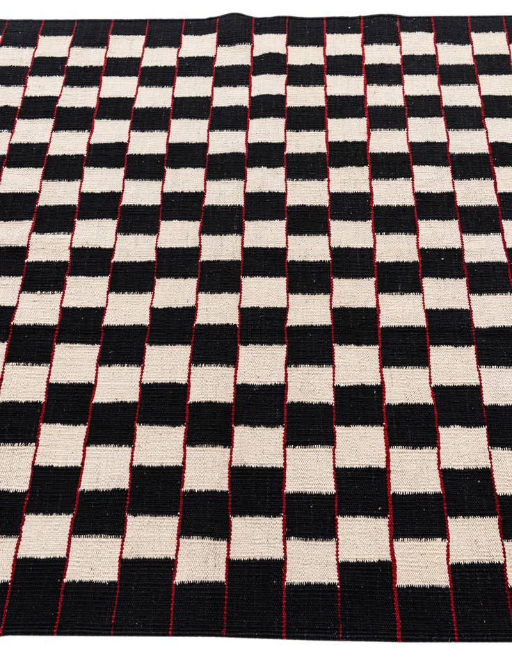 Detail image of  4' 5 x 5' 10  Hand Woven Kilim Modern Wool Rug
