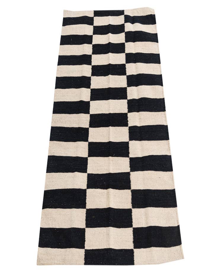 Detail image of  2' 8 x 4'  Hand Woven Kilim Modern Wool Rug