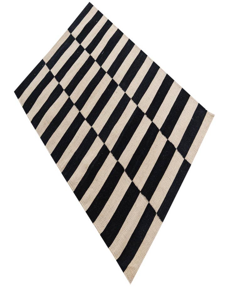 Detail image of  2' 8 x 4'  Hand Woven Kilim Modern Wool Rug