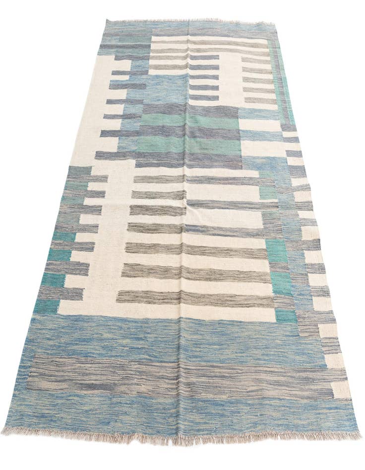 Detail image of  5' 10 x 7' 10  Hand Woven Kilim Modern Wool Rug