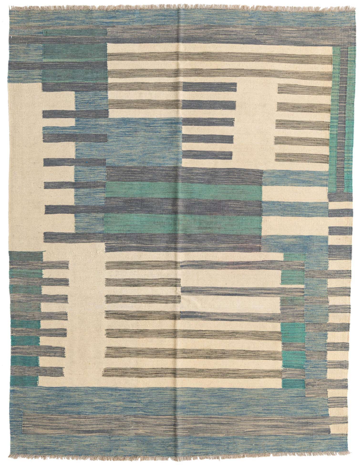 Primary image  5' 10 x 7' 10  Hand Woven Kilim Modern Wool Rug