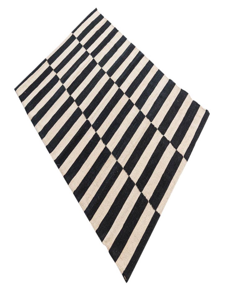 Detail image of  3' 5 x 4' 9  Hand Woven Kilim Modern Wool Rug