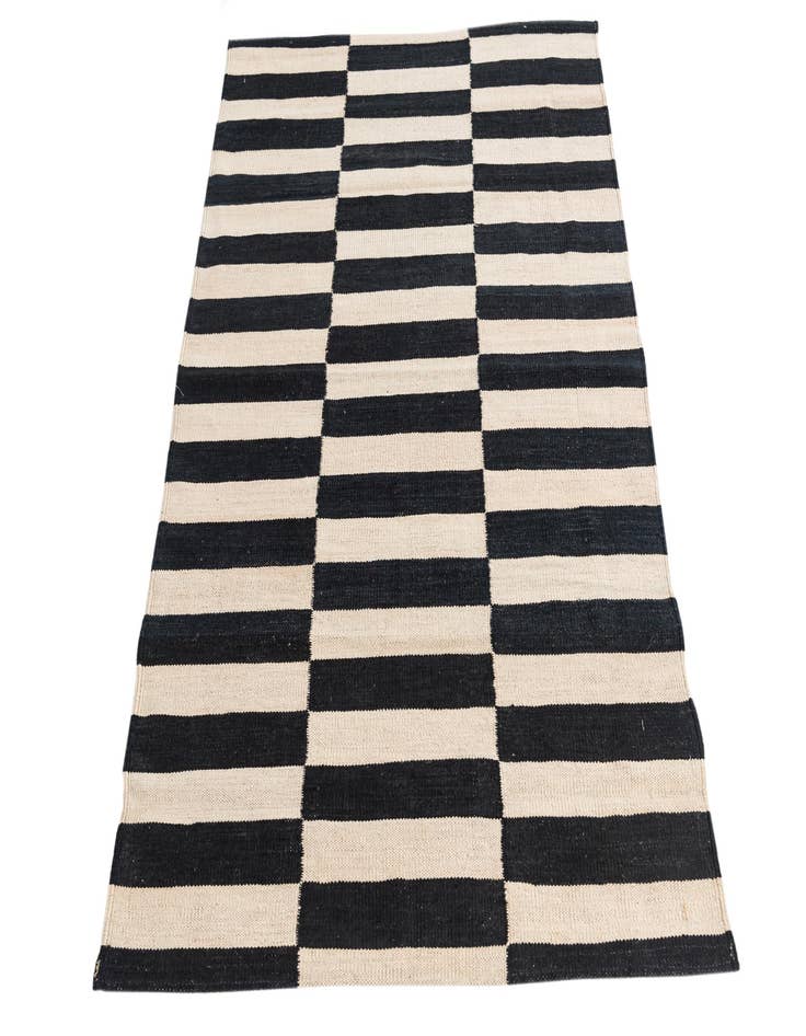 Detail image of  3' 5 x 4' 9  Hand Woven Kilim Modern Wool Rug