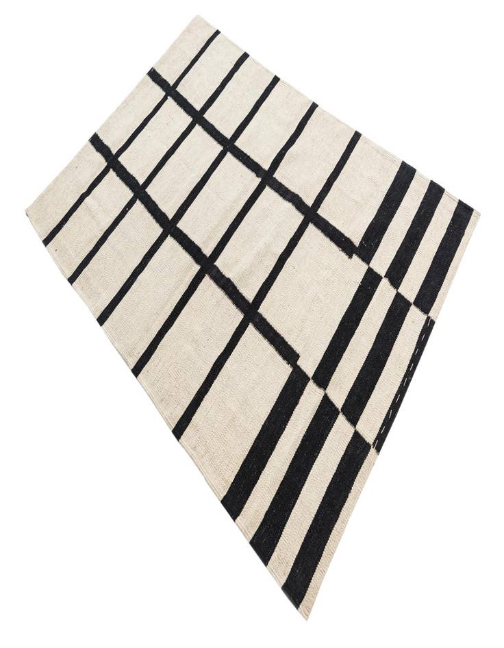 Detail image of  3' 5 x 5' 2  Hand Woven Kilim Modern Wool Rug