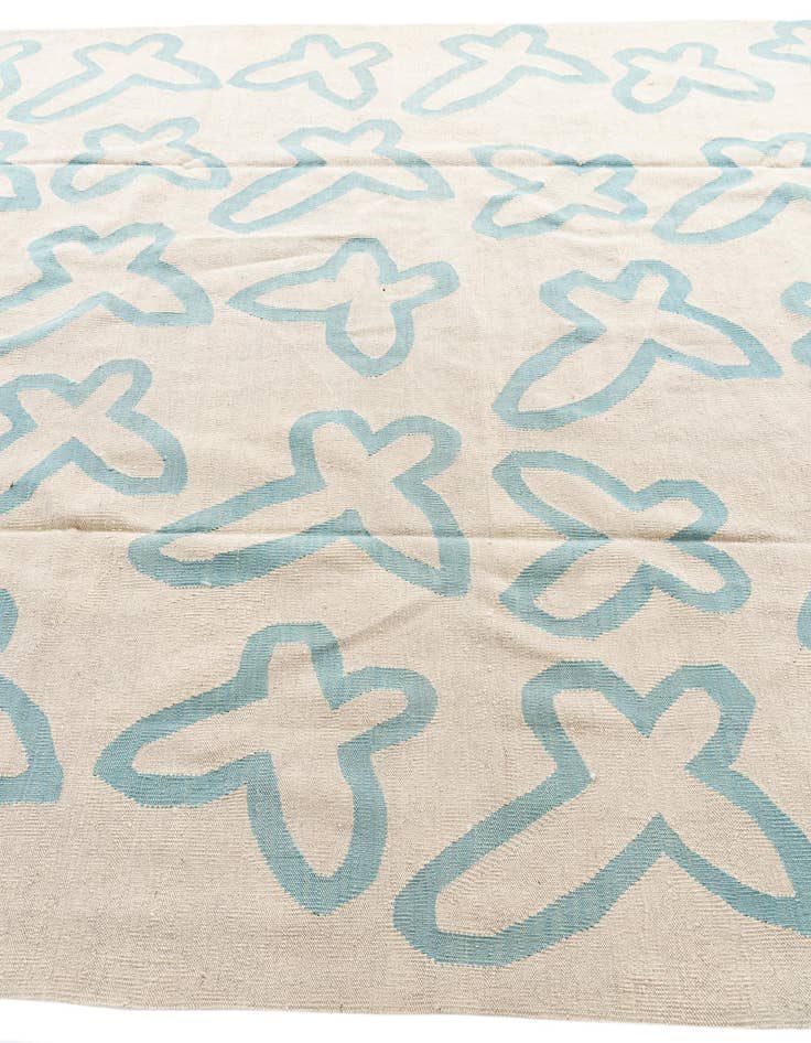 Detail image of  8' 5 x 9' 7  Hand Woven Kilim Modern Wool Rug