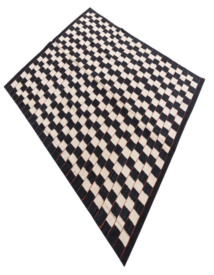 Detail image of  4' 10 x 6' 4  Hand Woven Kilim Modern Wool Rug