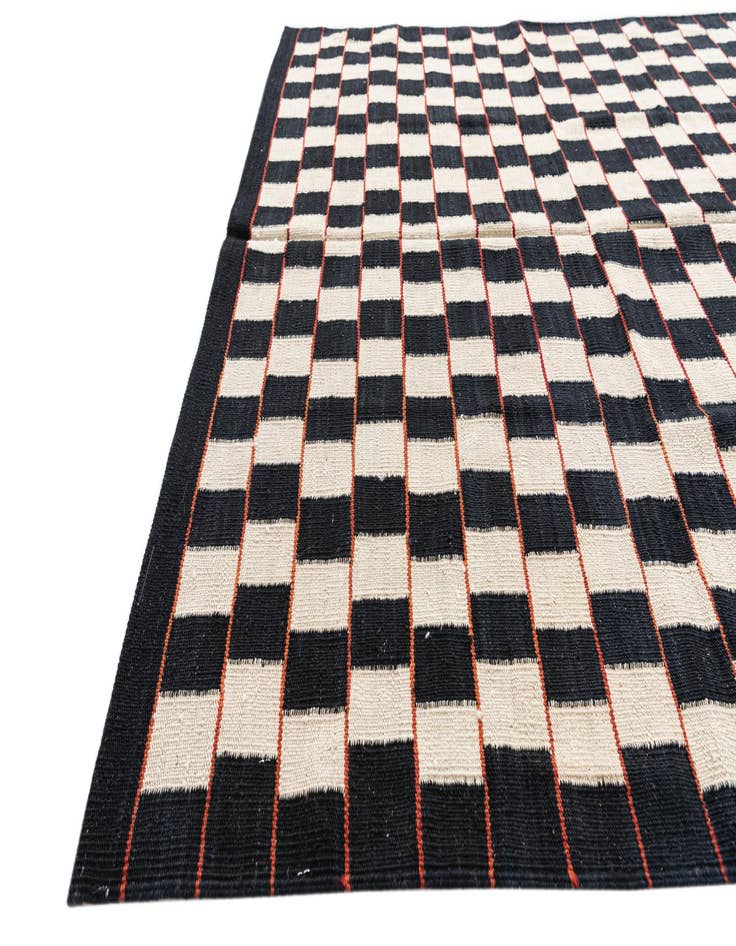 Detail image of  4' 10 x 6' 4  Hand Woven Kilim Modern Wool Rug