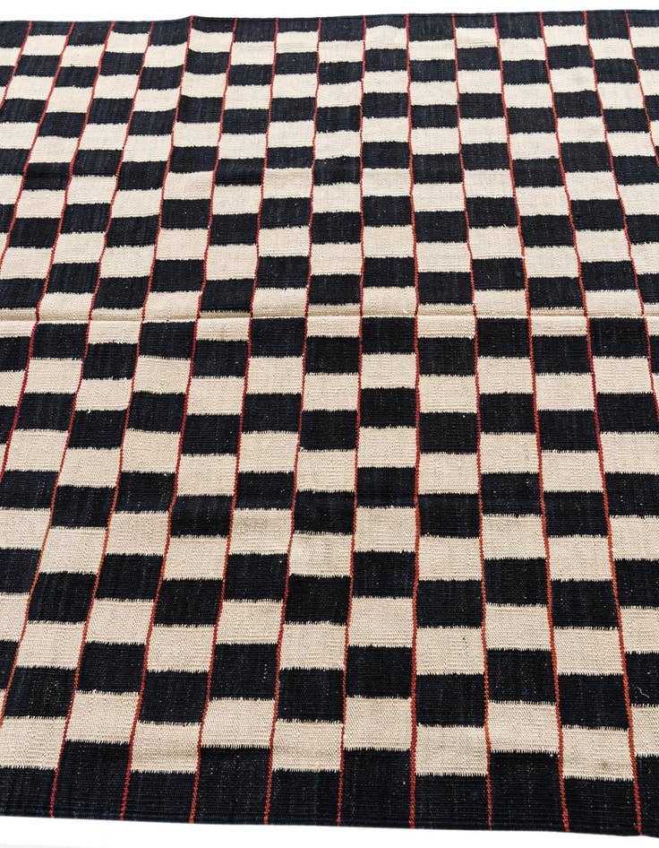 Detail image of  4' 10 x 6' 4  Hand Woven Kilim Modern Wool Rug