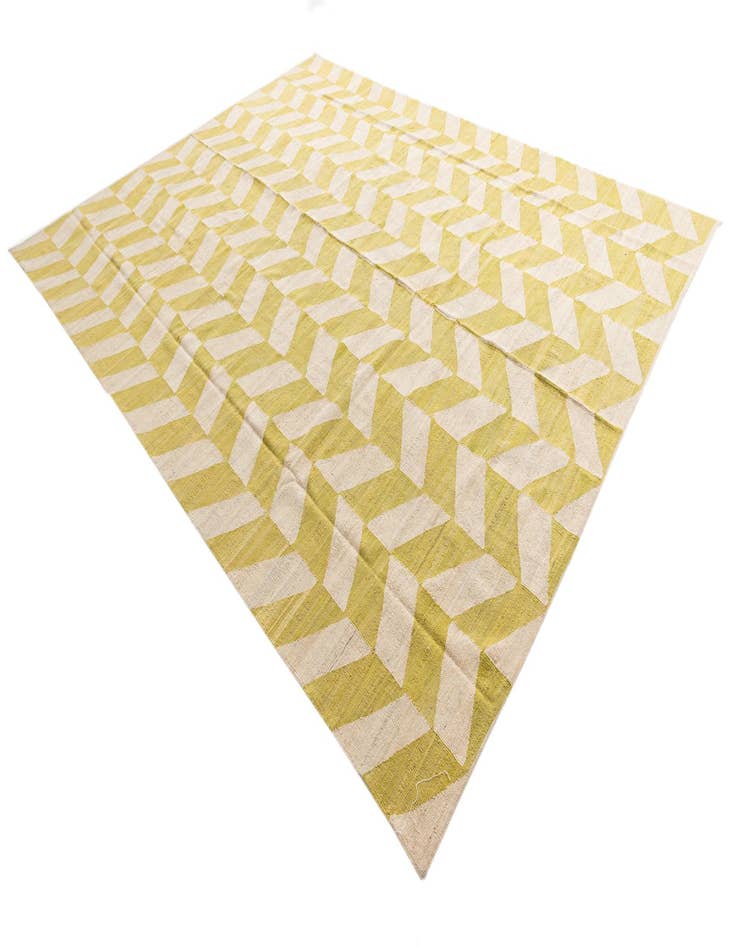 Detail image of  10' x 13'  Hand Woven Kilim Modern Wool Rug