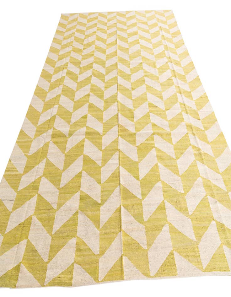 Detail image of  10' x 13'  Hand Woven Kilim Modern Wool Rug