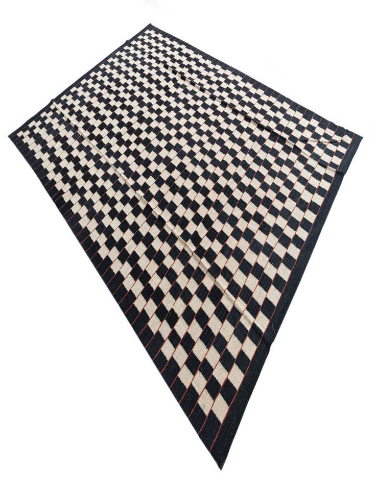 Detail image of  6' 8 x 9' 7  Hand Woven Kilim Modern Wool Rug