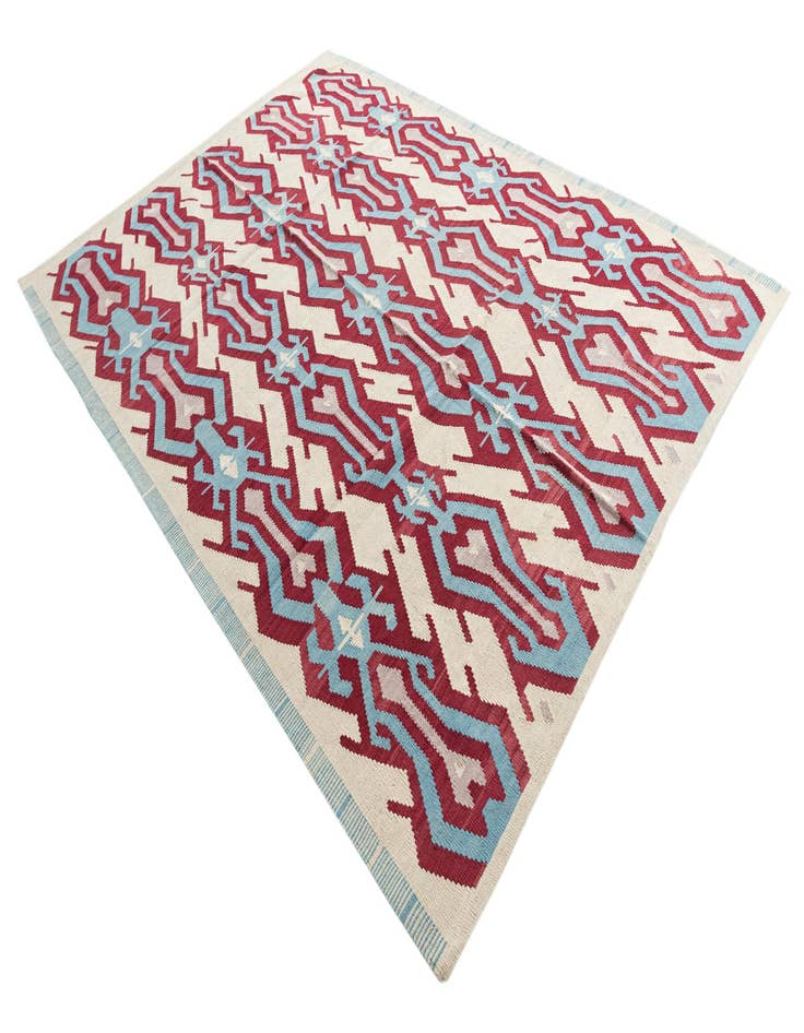 Detail image of  7' 1 x 9' 9  Hand Woven Kilim Modern Wool Rug