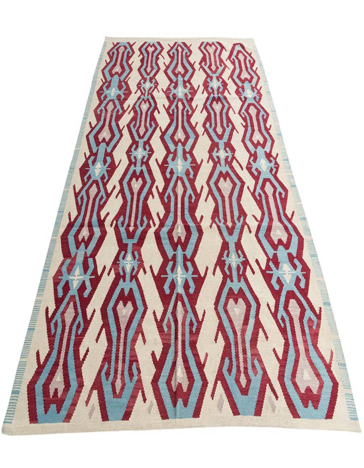 Detail image of  7' 1 x 9' 9  Hand Woven Kilim Modern Wool Rug