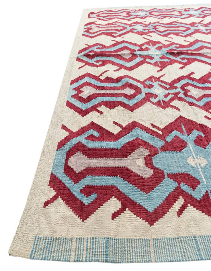 Detail image of  7' 1 x 9' 9  Hand Woven Kilim Modern Wool Rug
