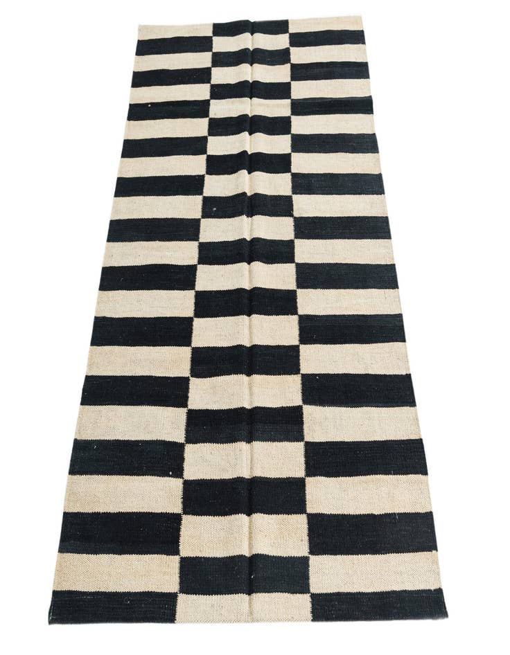 Detail image of  3' 4 x 4' 10  Hand Woven Kilim Modern Wool Rug