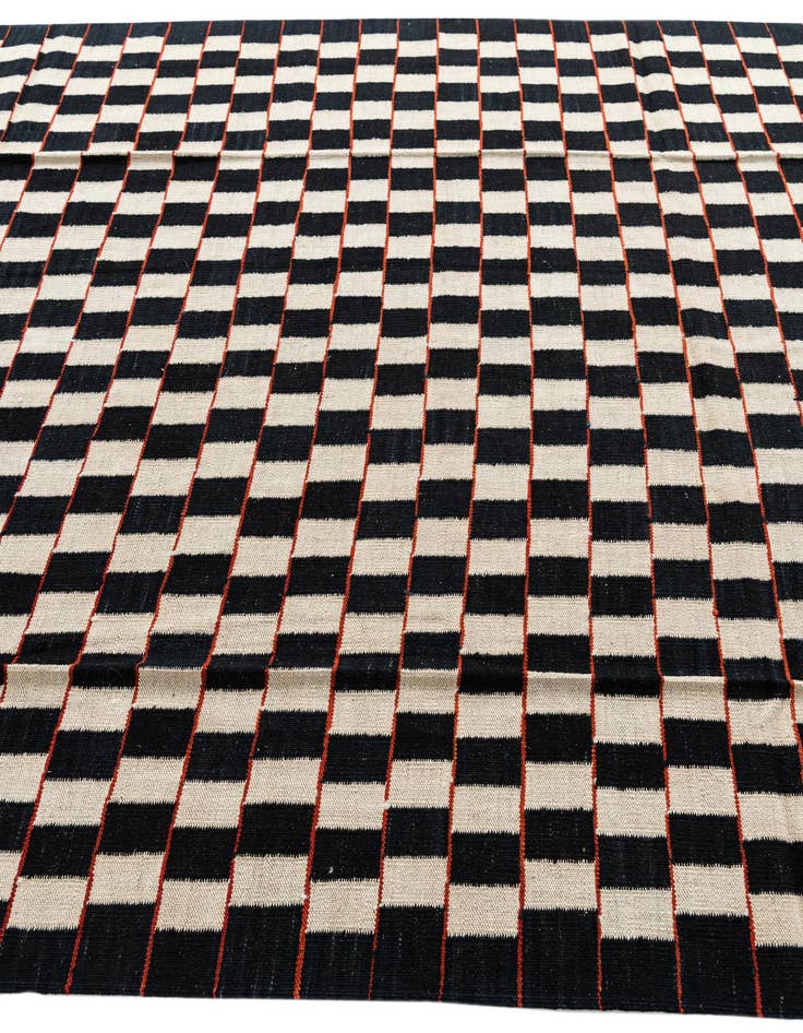 Detail image of  6' 8 x 9' 7  Hand Woven Kilim Modern Wool Rug