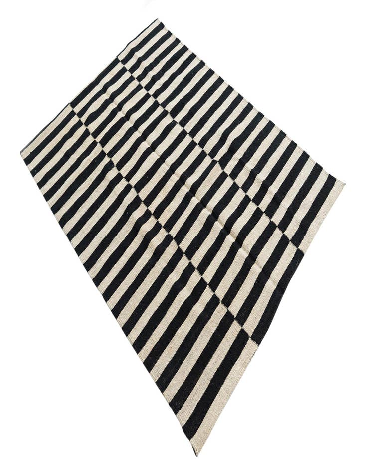 Detail image of  3' 6 x 4' 8  Hand Woven Kilim Modern Wool Rug