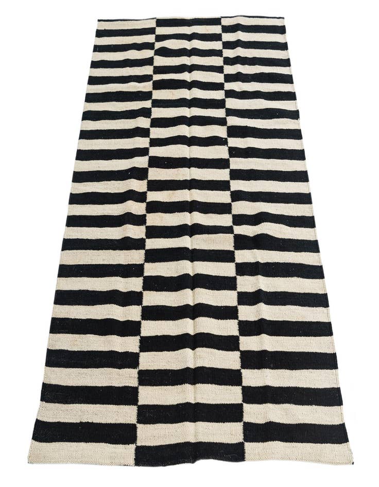 Detail image of  3' 6 x 4' 8  Hand Woven Kilim Modern Wool Rug