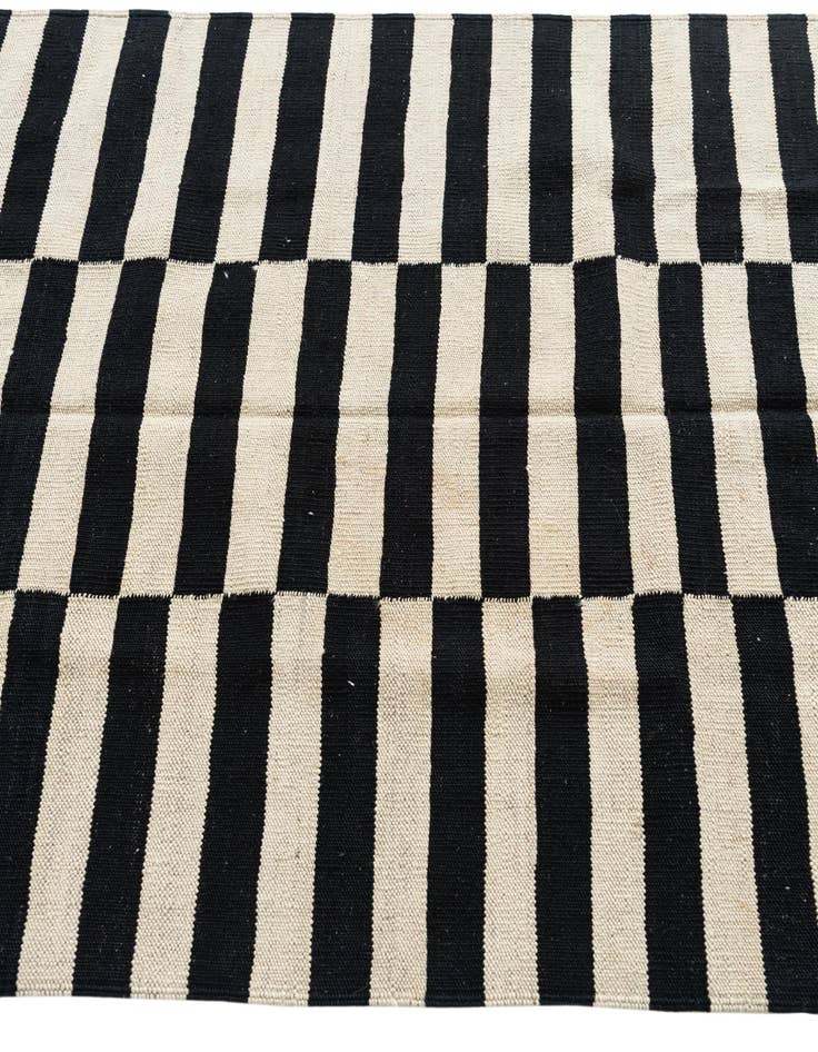 Detail image of  3' 6 x 4' 8  Hand Woven Kilim Modern Wool Rug