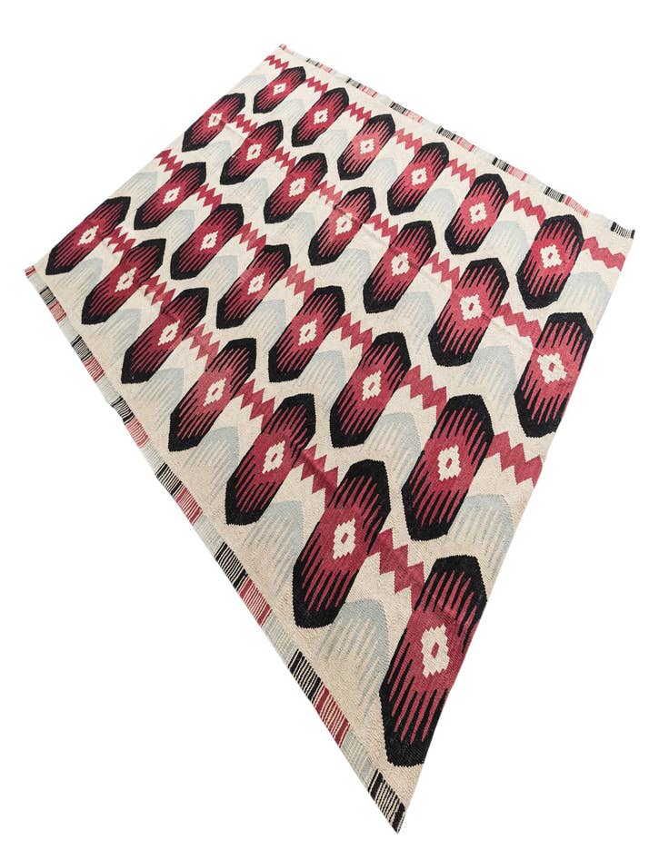 Detail image of  6' 4 x 7' 10  Hand Woven Kilim Modern Wool Rug