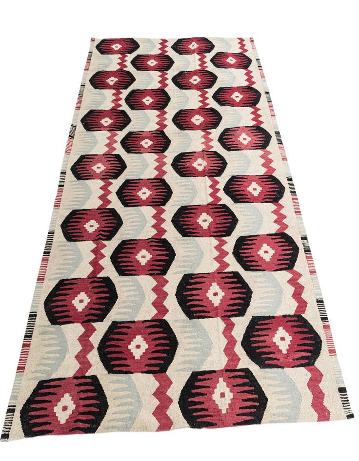 Detail image of  6' 4 x 7' 10  Hand Woven Kilim Modern Wool Rug