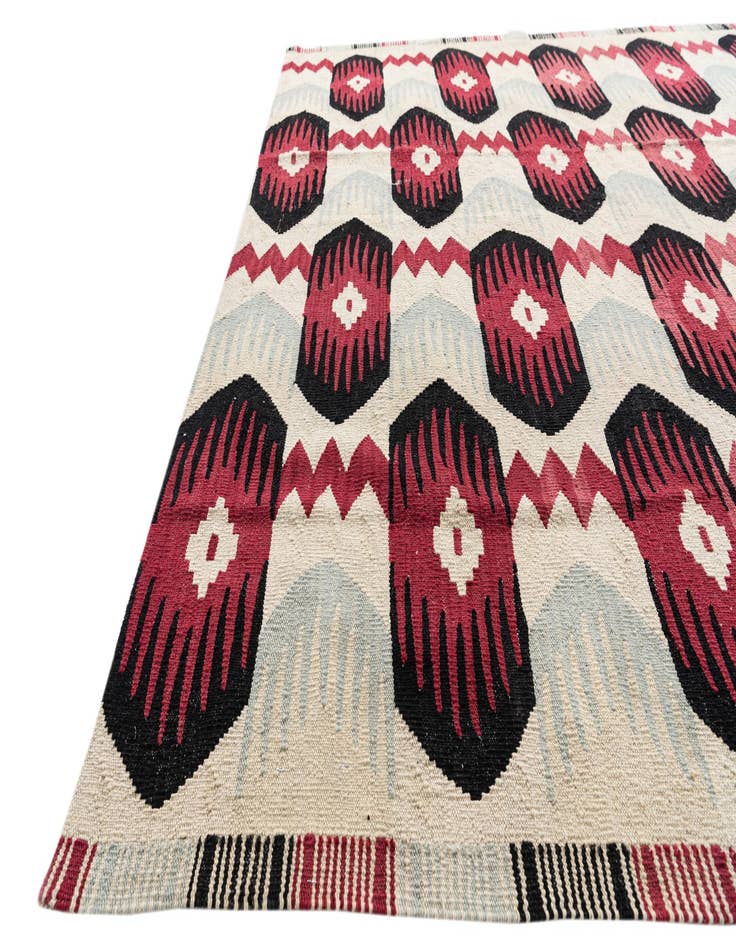 Detail image of  6' 4 x 7' 10  Hand Woven Kilim Modern Wool Rug