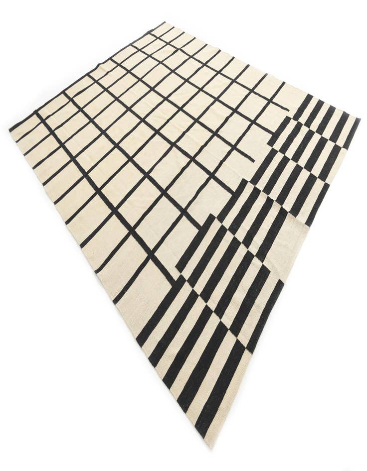 Detail image of  8' 3 x 9' 9  Hand Woven Kilim Modern Wool Rug