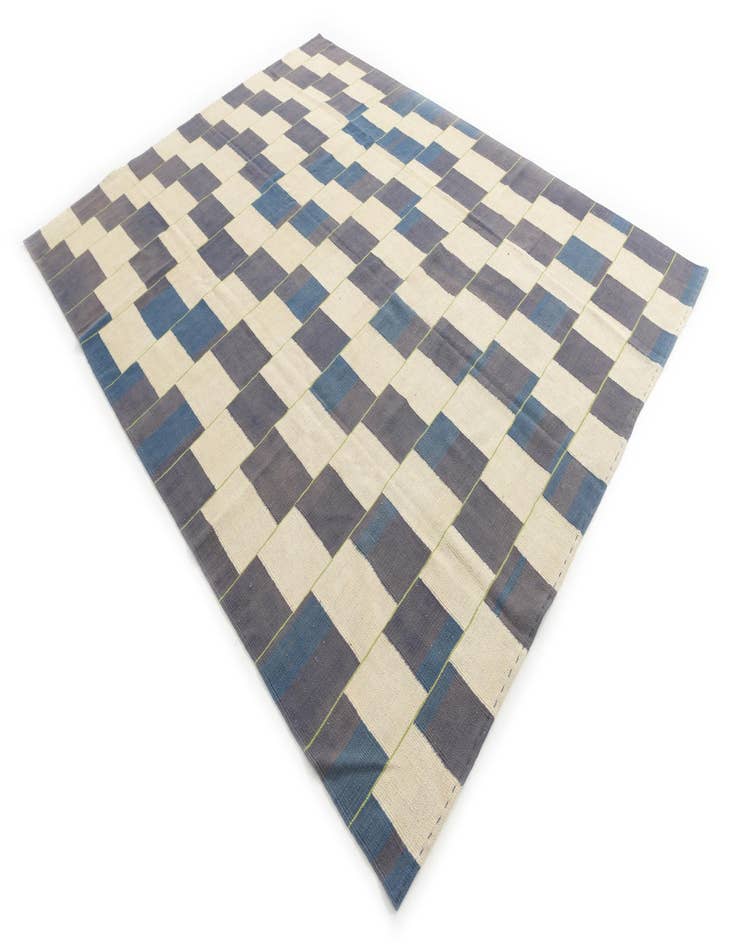 Detail image of  7' 9 x 10'  Hand Woven Kilim Modern Wool Rug