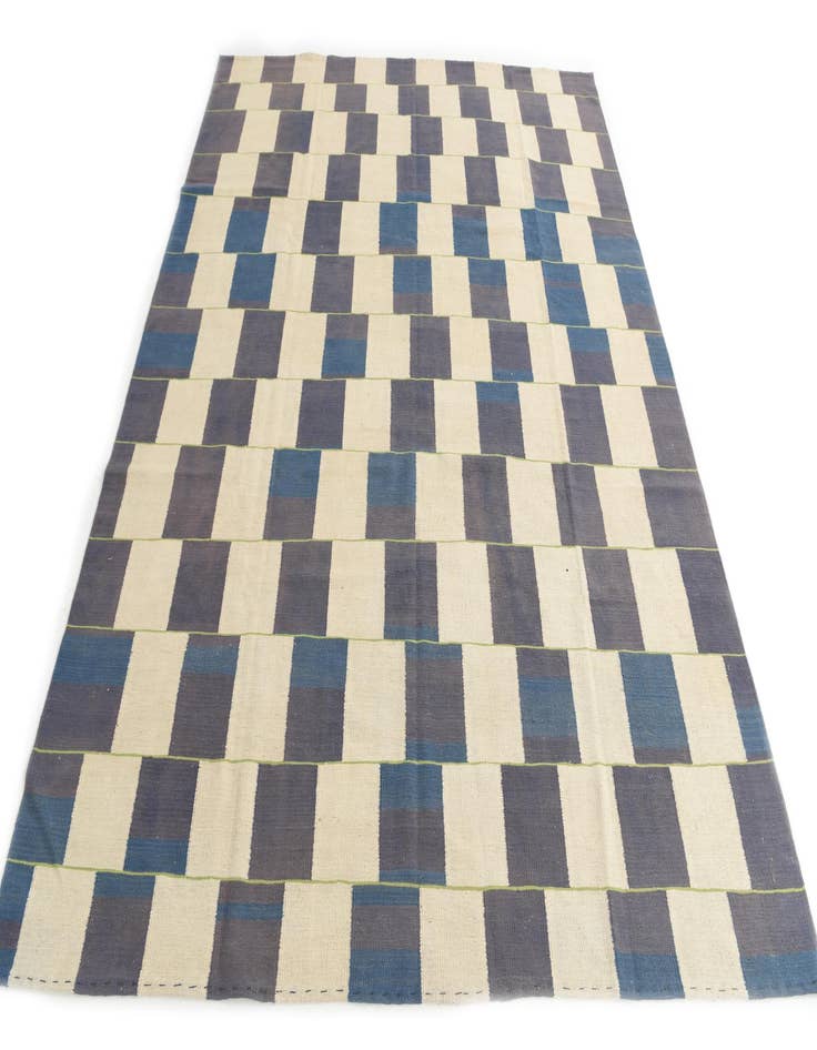 Detail image of  7' 9 x 10'  Hand Woven Kilim Modern Wool Rug