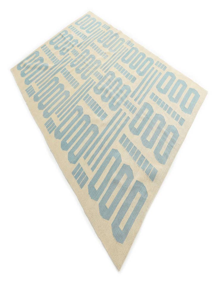 Detail image of  6' 7 x 9' 7  Hand Woven Kilim Modern Wool Rug