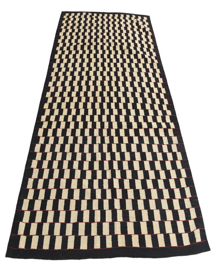 Detail image of  6' 7 x 9' 7  Hand Woven Kilim Modern Wool Rug