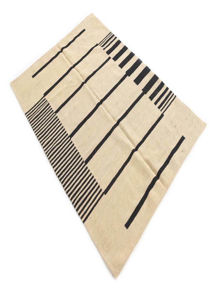 Detail image of  3' 5 x 5'  Hand Woven Kilim Modern Wool Rug